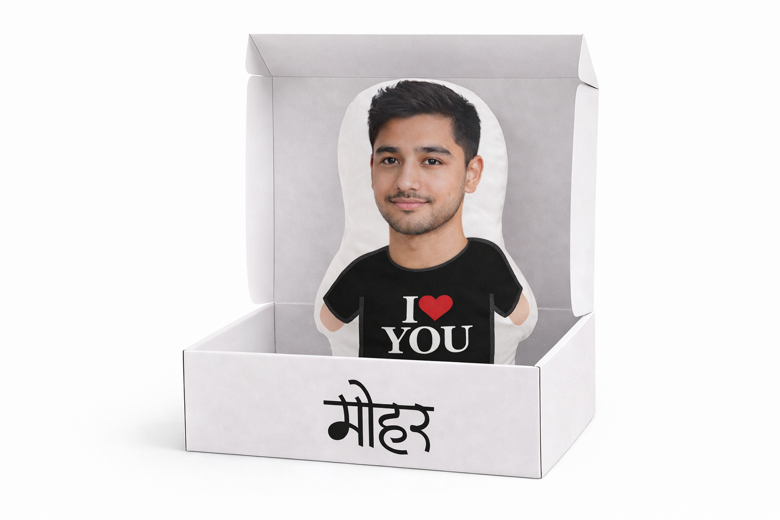 Personalised Boyfriend Photo Pillow (Black)