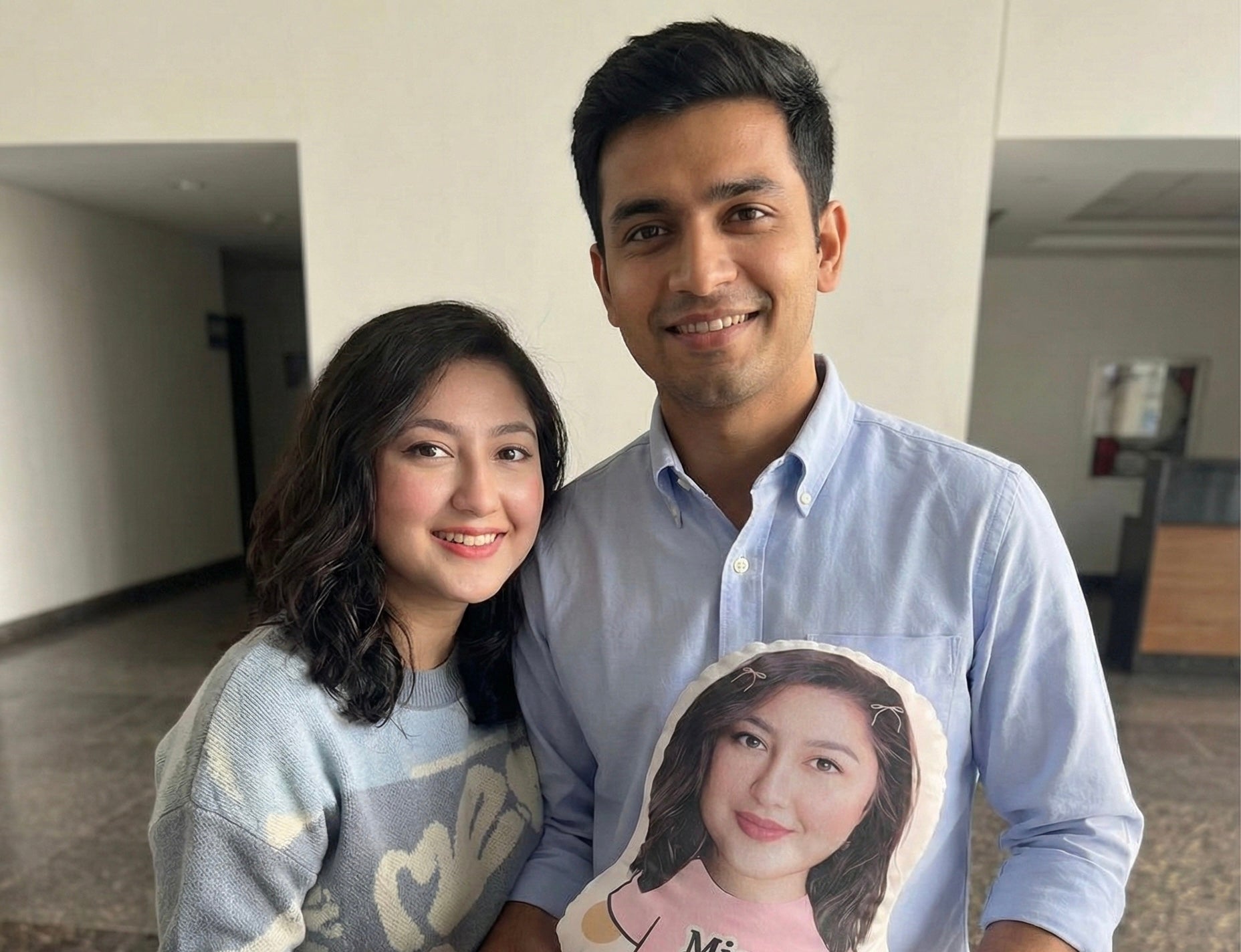 Personalised Girlfriend Photo Pillow (Pink)